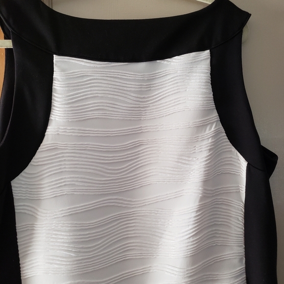Calvin Klein Black and White Textured Midi Dress - Picture 6 of 9